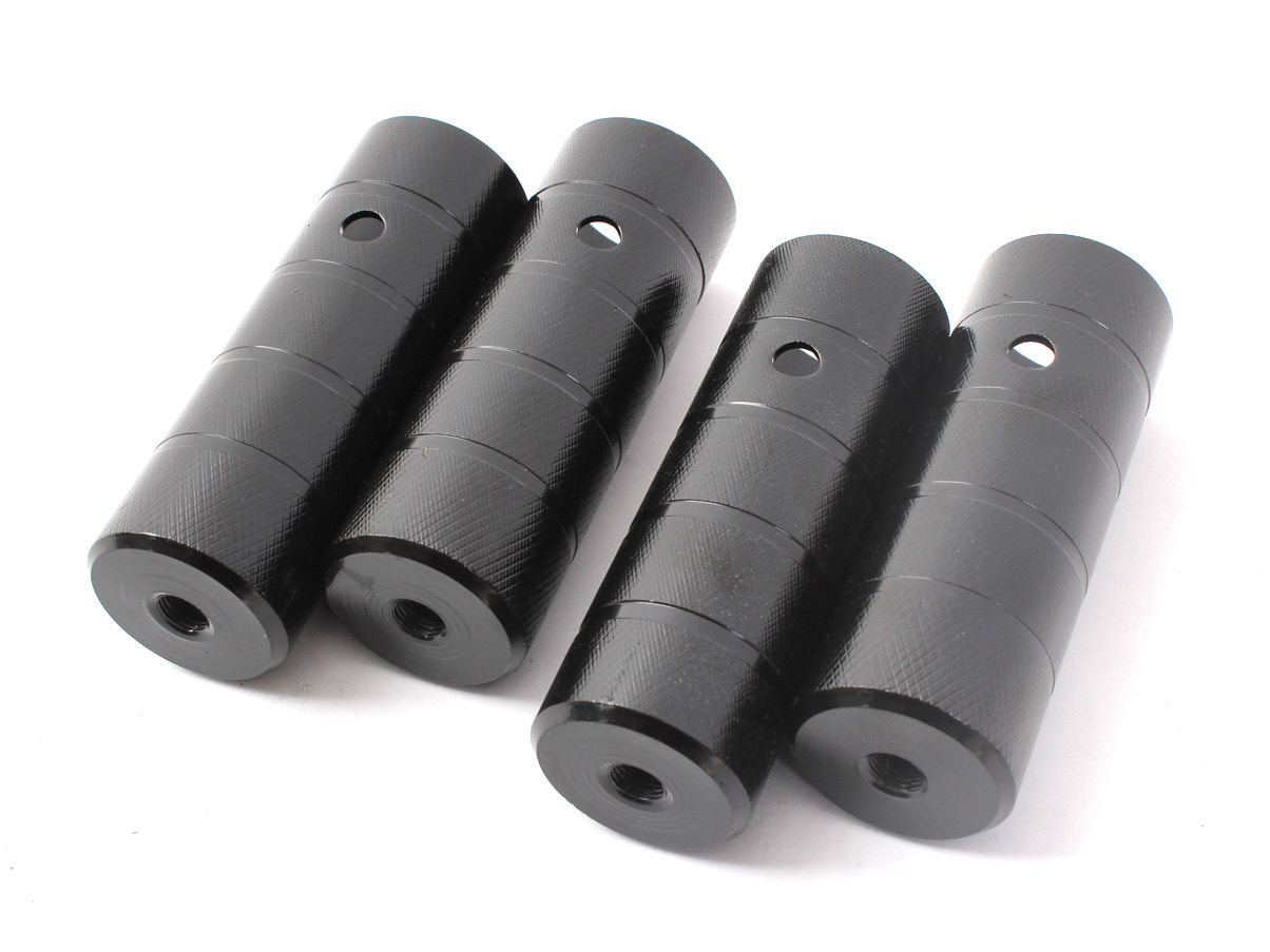 BMX Peg-Set KHE BLACK STEEL 2 Paar 10mm (3/8")