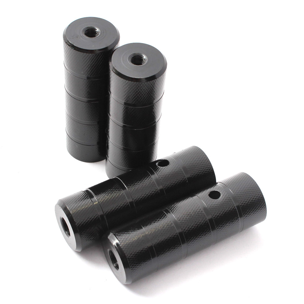 BMX Peg-Set KHE BLACK STEEL 2 Paar 14mm und 10mm (3/8")